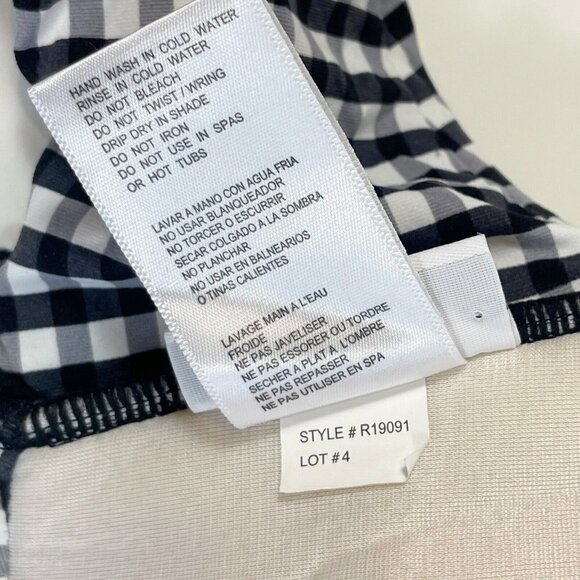 Coco Rave Womens Mini Me Plaid Molded U-Wire Bikini Top XL 38C Swimwear Gingham - Picture 7 of 9